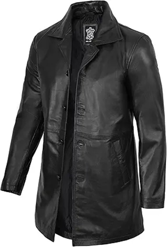 Fjackets Men's Lambskin Leather Carcoat Jacket