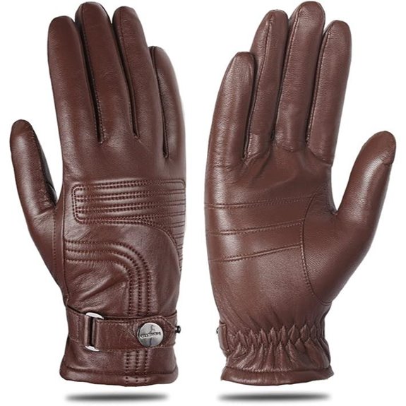 FIORETTO Men's Leather Touchscreen Winter Driving Gloves