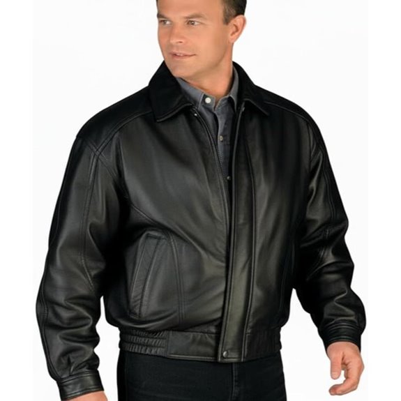 Reed Men’s Genuine Leather Bomber Jacket