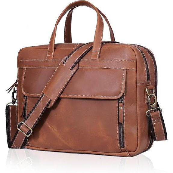 Italian Leather Briefcase for Men with Multiple Compartments