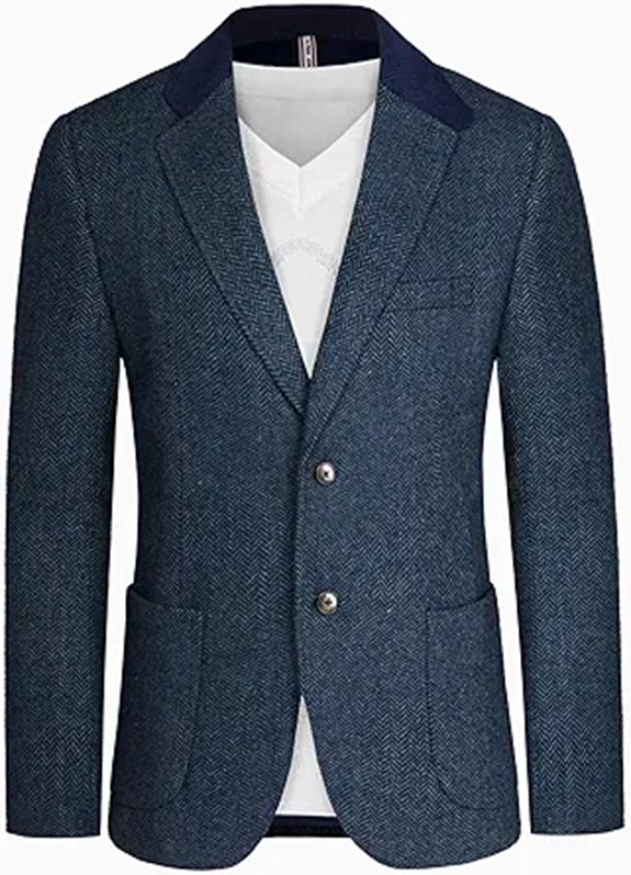 PJ PAUL JONES Mens Wool Blend Herringbone Blazer