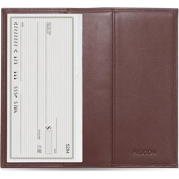 HISCOW Minimalist Checkbook Cover - Full Grain Leather
