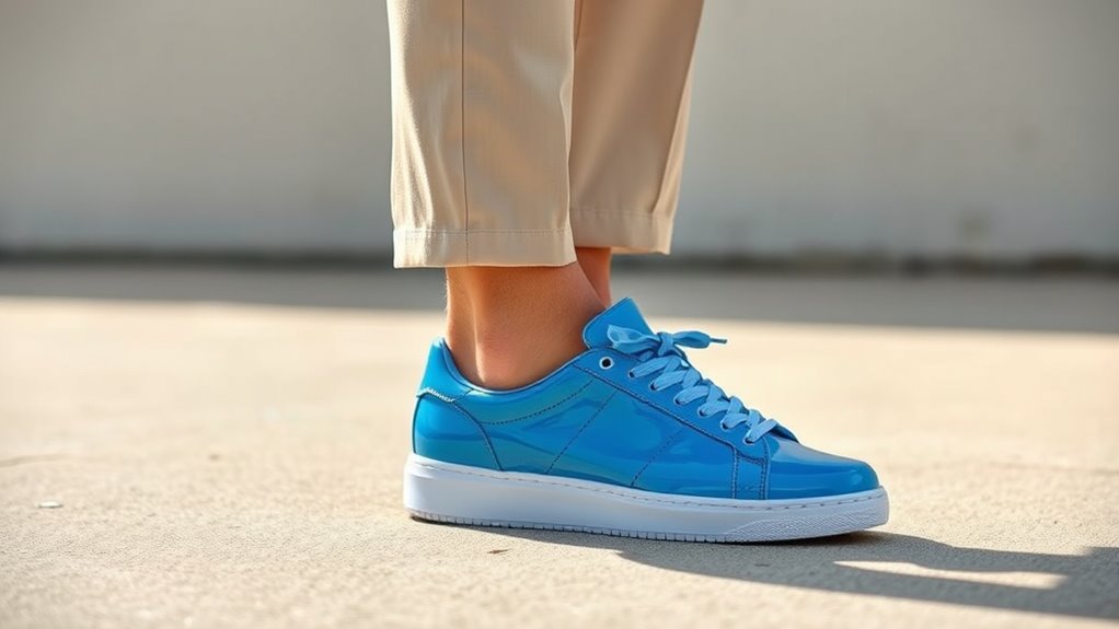 neutral tones highlight sneakers