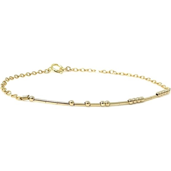 Custom Morse Code Bracelet in Gold/Silver