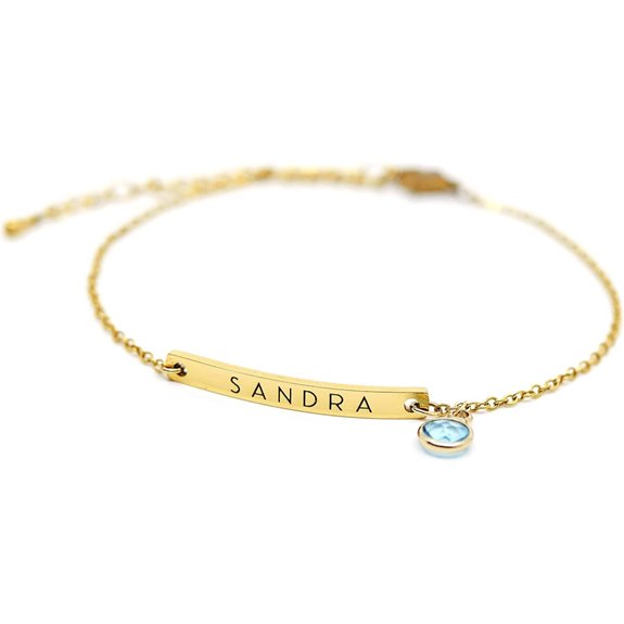 MignonandMignon Custom Name Birthstone Bracelet for Women