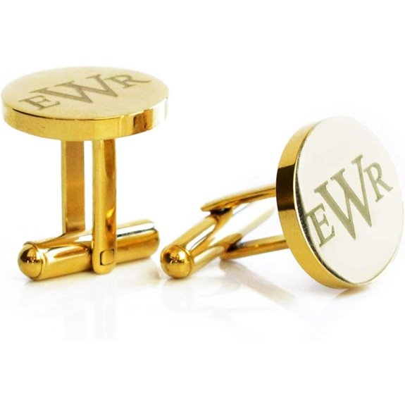 Custom Monogram Cuff Links & Tie Clip Set for Men