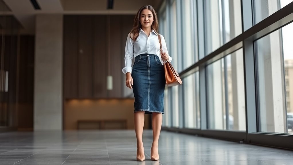 polished denim office attire