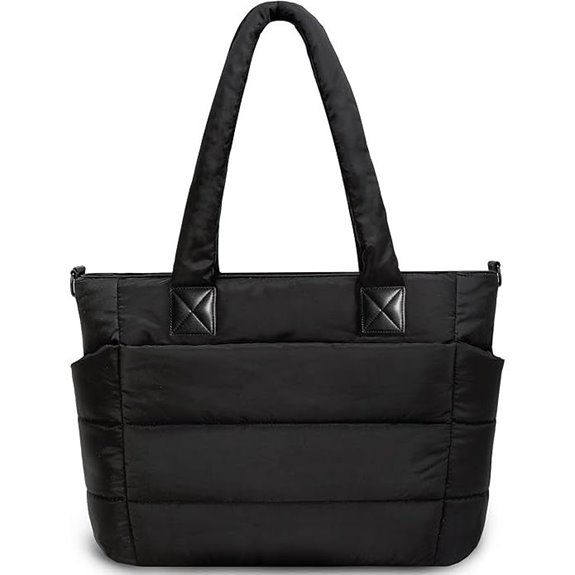 Puffer Tote Bag for Women with Zipper