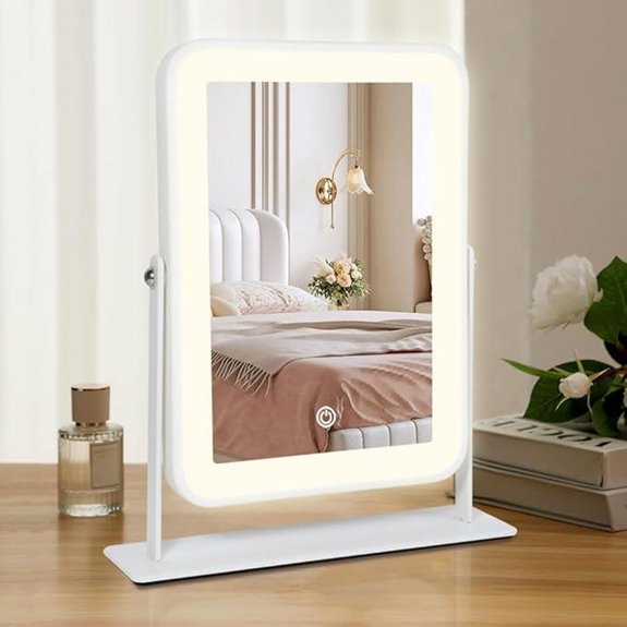 Rechargeable LED Vanity Mirror with Touch & Lights
