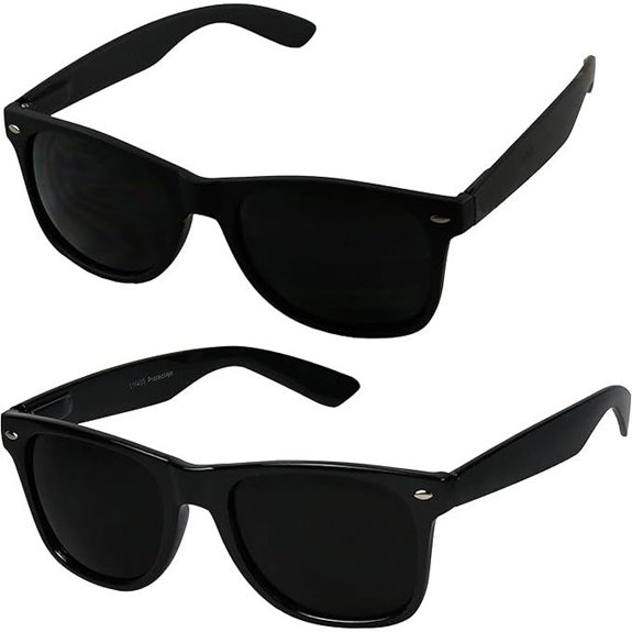 ShadyVEU Retro Dark Black Sunglasses with UV Protection