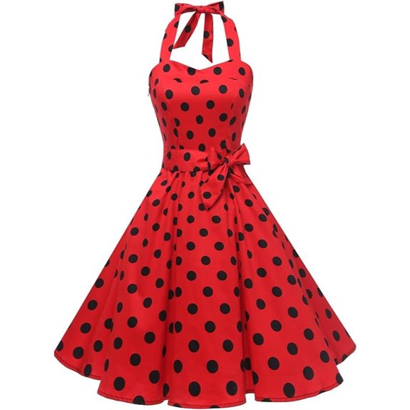 Vintage Polka Dot Audrey Halter Dress