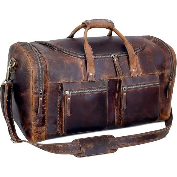 Vintage Leather Duffel Bag with Retro Style
