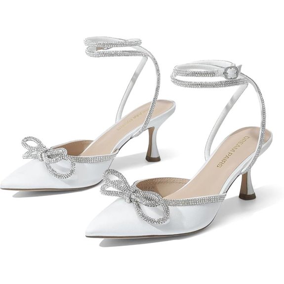 Dream Pairs Rhinestone Bow Kitten Heels for Women