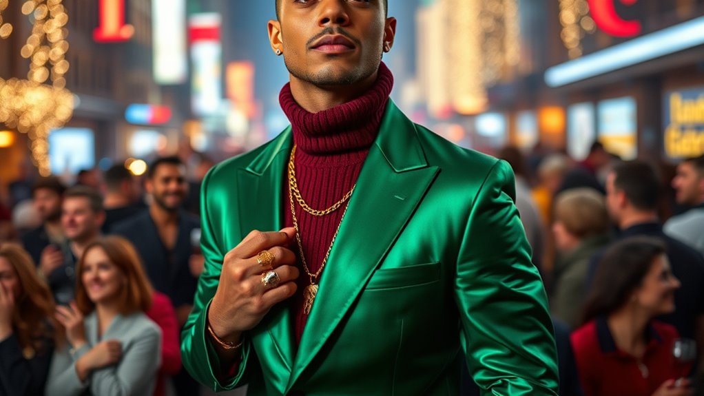 satin knit layered accessories