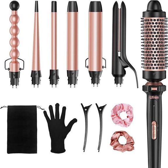 Ufree 7-in-1 Curling Iron Set with Interchangeable Barrels