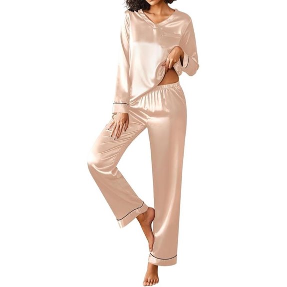 Ekouaer Silk Pajama Set for Women
