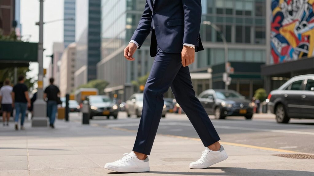 sneakers with formal suit