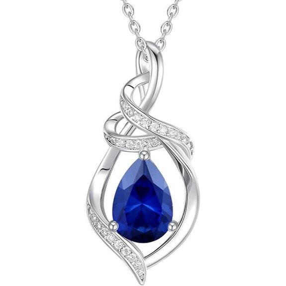 FANCIME Sterling Silver Teardrop Necklace for Women