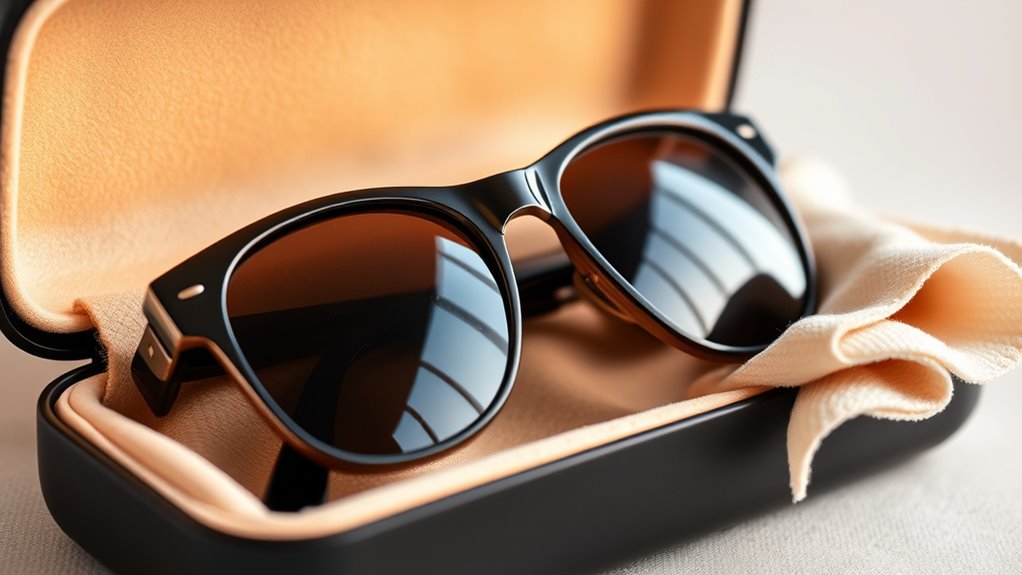 store sunglasses carefully protected