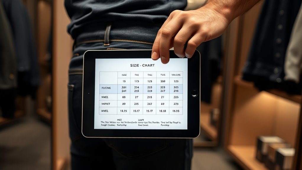 understanding jeans sizing charts