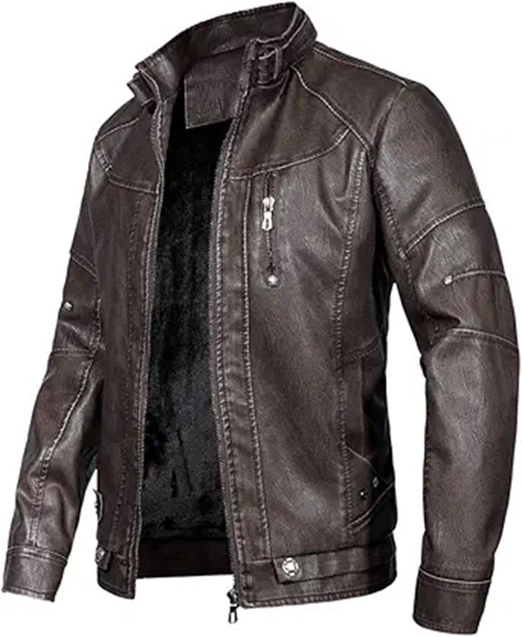 WULFUL Men's Vintage Leather Motorcycle Jacket