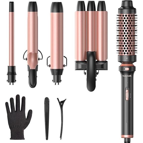Wavytalk 5-in-1 Curling Wand Set with Interchangeable Barrels