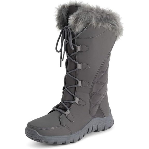 POLAR Womens Faux Fur Cuff Winter Snow Boots