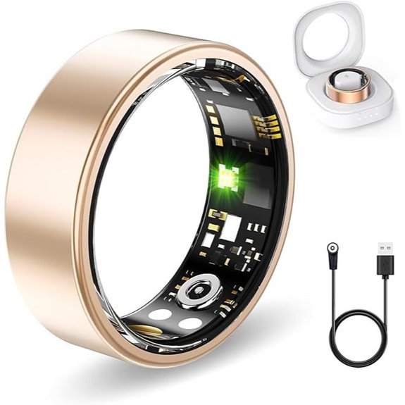 Smart Waterproof Fitness Ring with Heart Rate Tracking