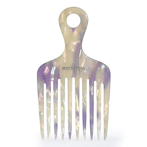 14MX Hair Picks for Curly Hair (White Purple 1 Pack)