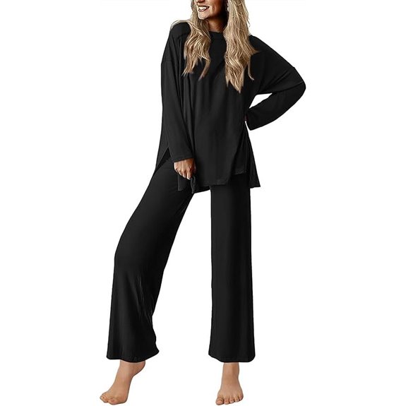 Ekouaer Women's Lounge Set with Long Sleeves