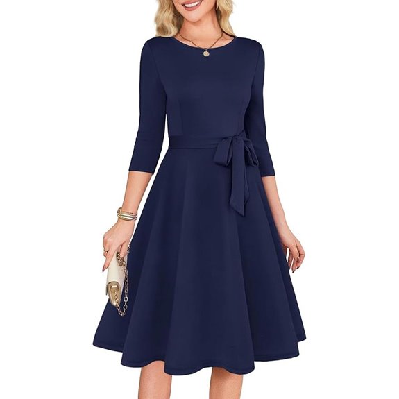 RUMIA Women's Vintage Cocktail Dress with 3/4 Sleeves