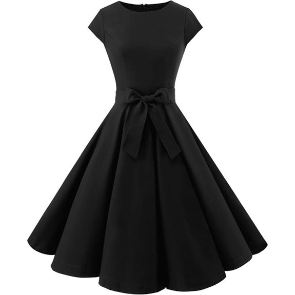 Dressystar Women's Vintage Cap Sleeve Swing Dress