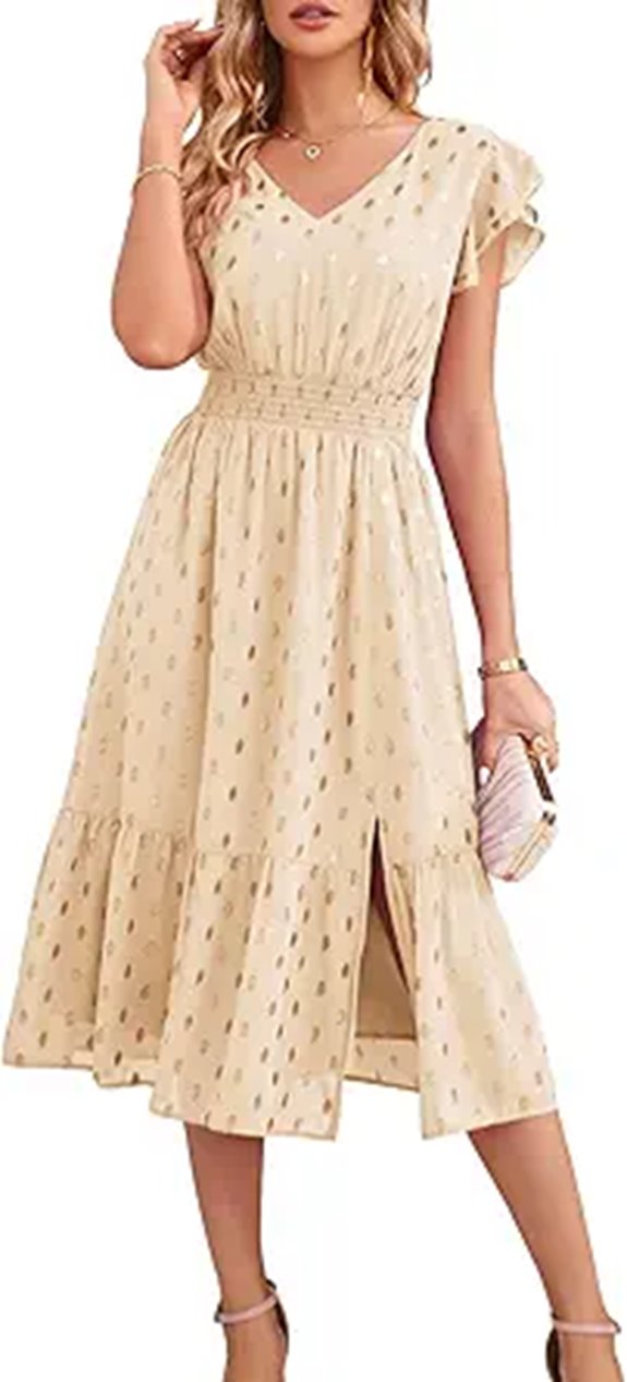 Grace Karin Women's V-Neck Ruffle Sleeve Dress