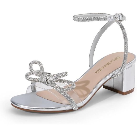 DREAM PAIRS Women's Crystal Bowknot Sandals