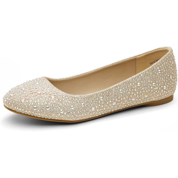 Dream Pairs Women's Sole-Shine Rhinestone Ballet Flats Shoes