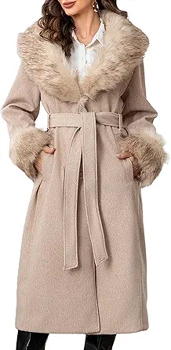 Bellivera Women's Fall Winter Notched Lapel Coat