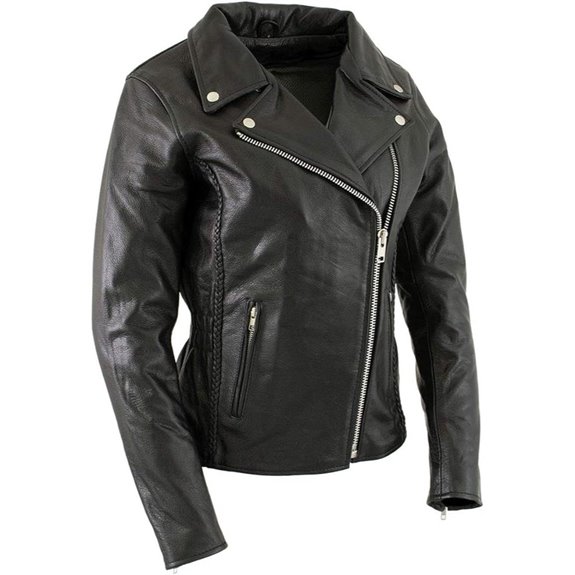 Milwaukee Leather Women's Black Braided Motorcycle Jacket