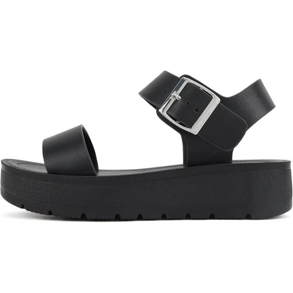 Soda Papaya ~ Women Open Toe Multi-Strap Flatform Sandals
