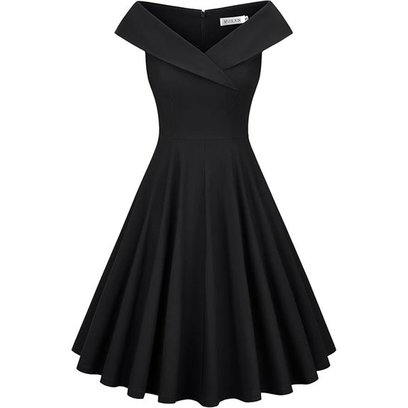 MUXXN Women's Vintage Sleeveless V-Neck Midi Dress