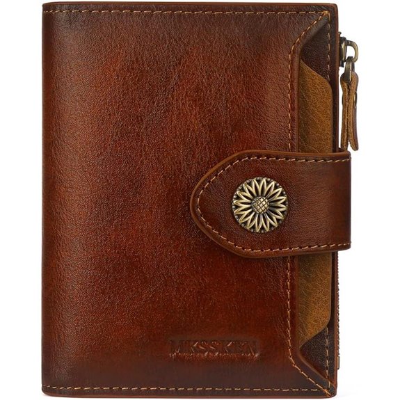 RFID Leather Women's Wallet with Removable ID Window