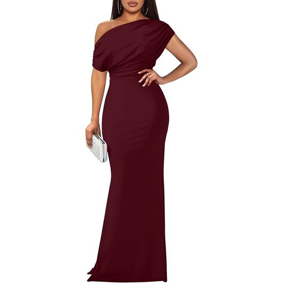 YMDUCH Women's Elegant Off-Shoulder Bodycon Dress