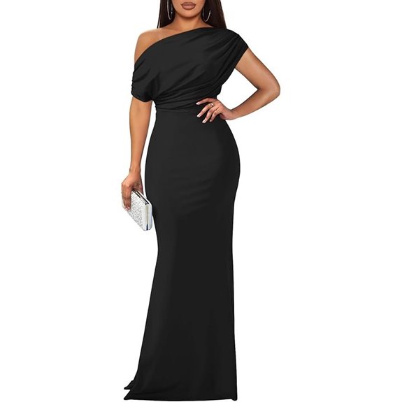 YMDUCH Women's Elegant Off-Shoulder Bodycon Dress