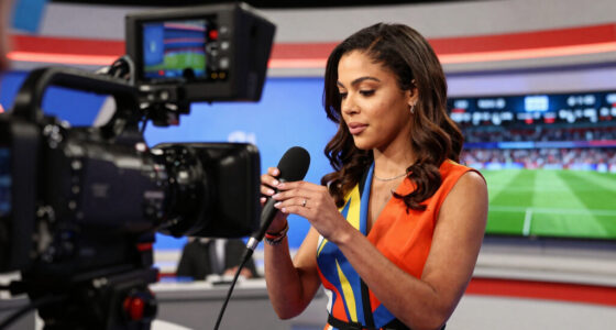 Jules Breach turns heads in stunning outfit live on Fox's World Cup coverage as viewers are left floored by host