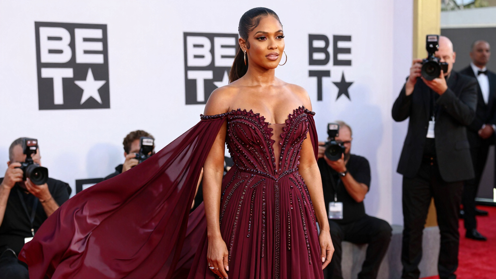 Teyana Taylor Wows in Bold Burgundy Gown at the 2026 BET Awards