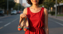 Who Was Gonna Tell Me This Shoe Color Trend Actually Looks Perfect With Red Dresses?