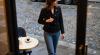 Rihanna Pairs Her Ribbon-Trimmed Dior Jacket With Jeans For Dinner In Paris