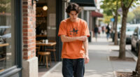 How To Style The Fanta Men's Graphic Tee In Orange Mineral Wash For $3.35