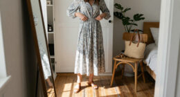 How To Style The GRACE KARIN Floral Long Sleeve A-Line Maxi Dress For $15.50