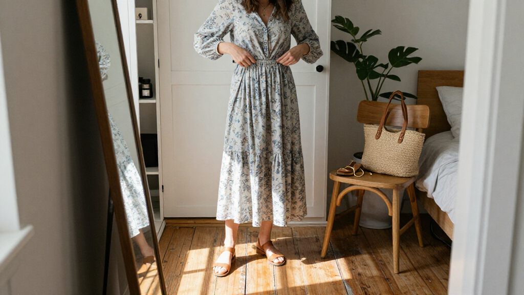 How To Style The GRACE KARIN Floral Long Sleeve A-Line Maxi Dress For $15.50