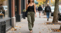 Jennifer Lawrence Brings Flip Flops Into Fall With Cargo Pants And A Semi-Sheer Cardigan